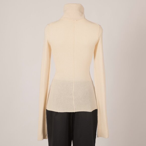 Vintage Inhabit Cream Cashmere Architectural Turtleneck with Exposed Seams - Picture 3 of 5